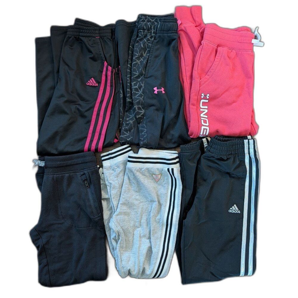 Girls Youth Small Lot of Sweatpants Track Pants Joggers Under Armour Adidas